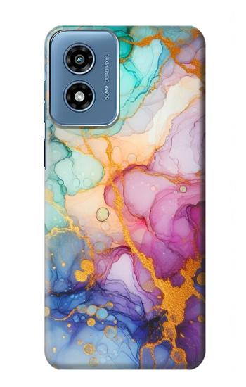 S4001 マルチカラーの抽象画 ライラック エメラルド Multicolored Abstract Lilac Emerald Motorola Moto G Play 4G (2024) バックケース、フリップケース・カバー