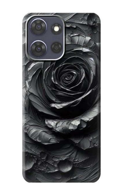 S3969 黒いバラの力強い筆遣い Black Rose Hard Brush Stroke Motorola Moto G Power (2025) バックケース、フリップケース・カバー