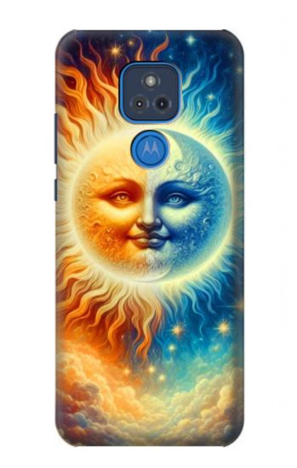 S3966 芸術的な太陽と月 Artistic Sun Moon Motorola Moto G Play (2021) バックケース、フリップケース・カバー