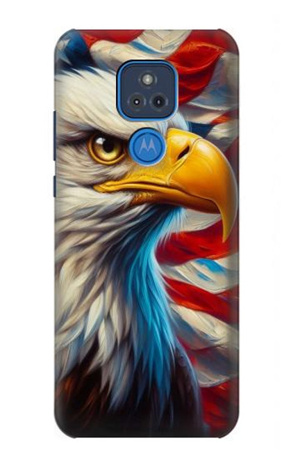 S3967 ハクトウワシのアメリカ国旗 Bald Eagle American Flag Motorola Moto G Play (2021) バックケース、フリップケース・カバー