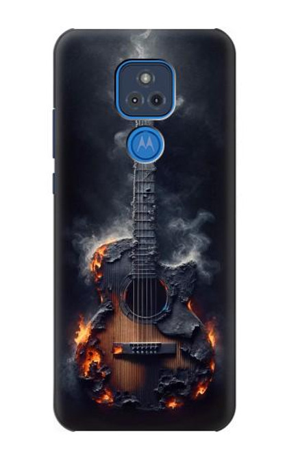 S3972 焦げたアコースティックギターのグラフィック Burned Acoustic Guitar Graphic Motorola Moto G Play (2021) バックケース、フリップケース・カバー