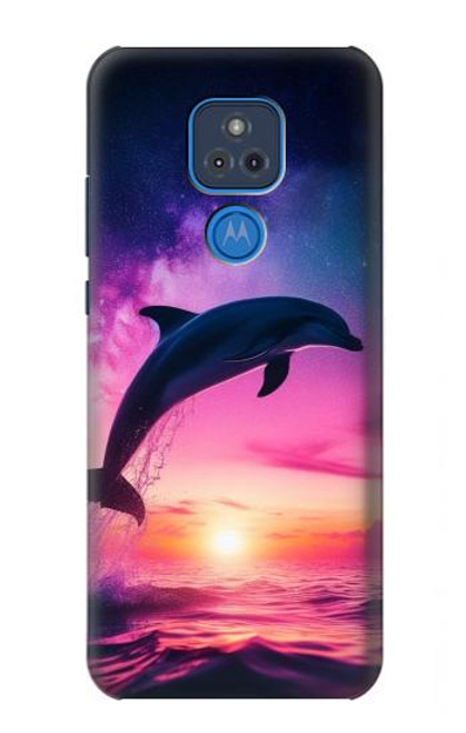 S3980 イルカの夕焼けと天の川 Dolphin Sunset Milky Way Motorola Moto G Play (2021) バックケース、フリップケース・カバー