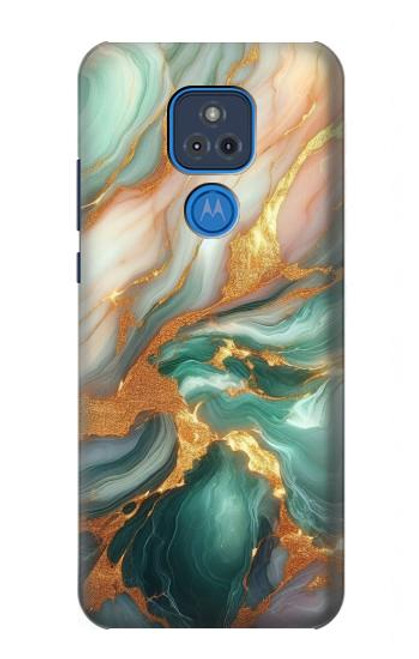 S3993 緑の大理石 金の静脈 Green Marble Gold Veins Motorola Moto G Play (2021) バックケース、フリップケース・カバー