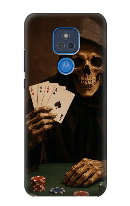 S3994 死神ポーカー勝利 Grim Reaper Poker Win Motorola Moto G Play (2021) バックケース、フリップケース・カバー