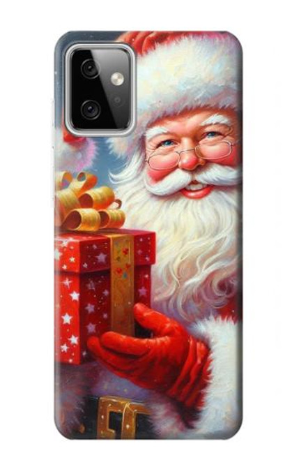 S4029 クリスマス 笑顔のサンタクロース ギフトボックス Xmas Smiling Santa Claus Gift Box Motorola Moto G Power (2023) 5G バックケース、フリップケース・カバー