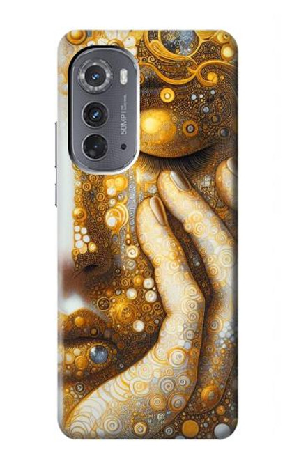 S4026 黄金の涙を流す女性 Women Crying Golden Tear Motorola Edge (2022) バックケース、フリップケース・カバー