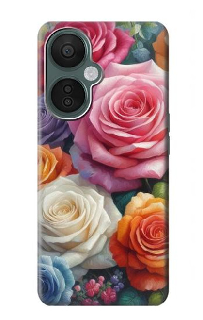 S3975 カラフルなバラの絵 Colorful Roses Painting OnePlus Nord CE 3 Lite, Nord N30 5G バックケース、フリップケース・カバー