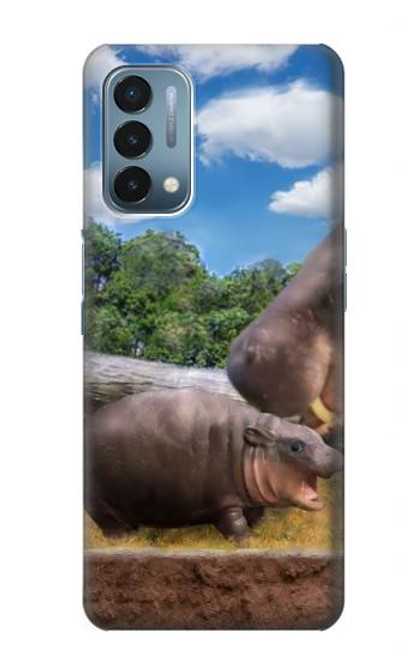 S4031 赤ちゃんカバ  Baby Hippo Hippopotamus Family OnePlus Nord N200 5G バックケース、フリップケース・カバー