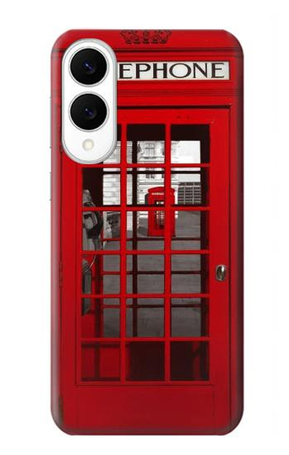 S0058 ロンドン〔イギリス〕の赤い電話ボックス Classic British Red Telephone Box Samsung Galaxy S25 Edge バックケース、フリップケース・カバー