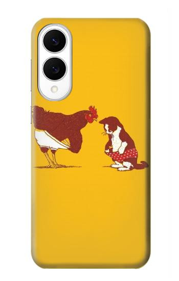 S1093 ルースターと猫の面白い Rooster and Cat Joke Samsung Galaxy S25 Edge バックケース、フリップケース・カバー