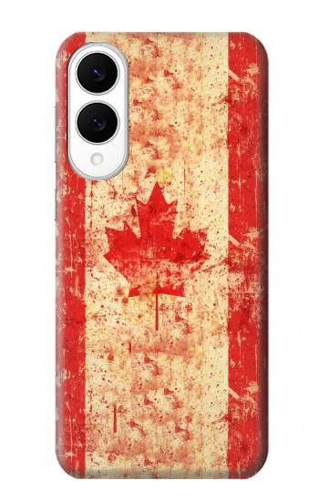 S1603 カナダの国旗ヴィンテージ Canada Flag Old Vintage Samsung Galaxy S25 Edge バックケース、フリップケース・カバー