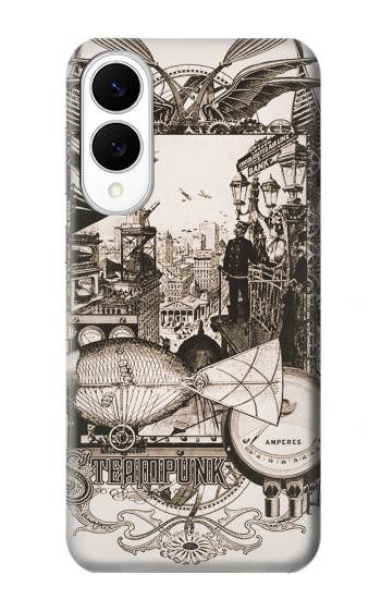 S1681 スチームパンク 図面 Steampunk Drawing Samsung Galaxy S25 Edge バックケース、フリップケース・カバー