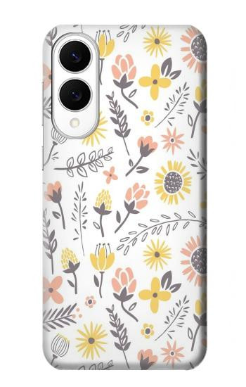 S2354 パステルの花のパターン Pastel Flowers Pattern Samsung Galaxy S25 Edge バックケース、フリップケース・カバー