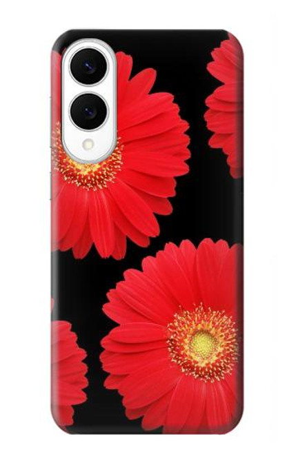 S2478 赤デイジーの花 Red Daisy flower Samsung Galaxy S25 Edge バックケース、フリップケース・カバー
