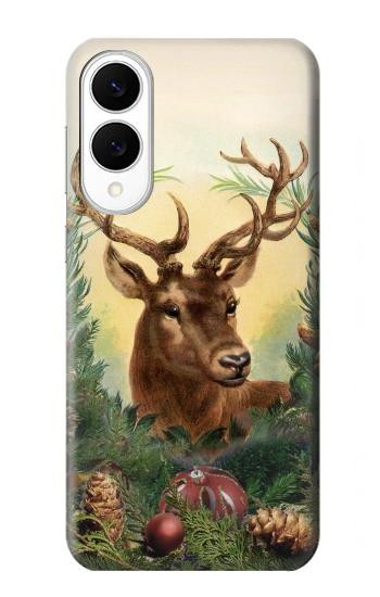 S2841 ヴィンテージ トナカイ クリスマス Vintage Reindeer Christmas Samsung Galaxy S25 Edge バックケース、フリップケース・カバー