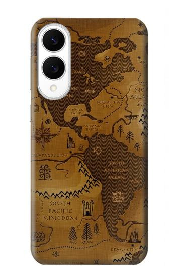 S2861 アンティークの世界地図 Antique World Map Samsung Galaxy S25 Edge バックケース、フリップケース・カバー