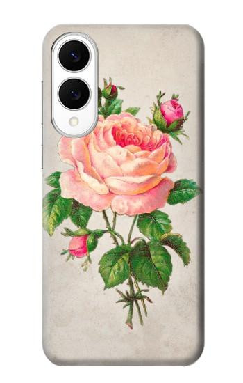S3079 ピンクローズ Vintage Pink Rose Samsung Galaxy S25 Edge バックケース、フリップケース・カバー