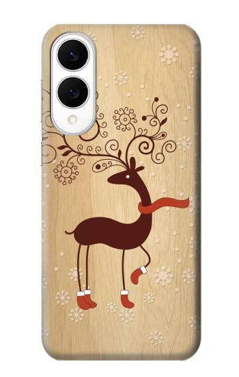 S3081 トナカイ Wooden Raindeer Graphic Printed Samsung Galaxy S25 Edge バックケース、フリップケース・カバー