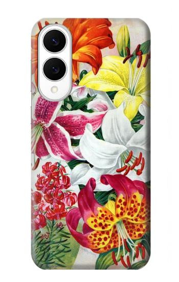 S3205 レトロ花 Retro Art Flowers Samsung Galaxy S25 Edge バックケース、フリップケース・カバー