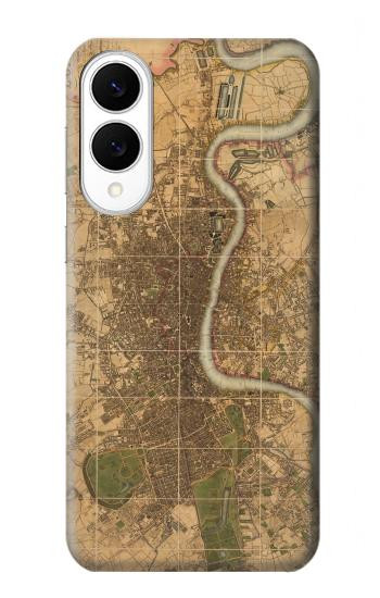 S3230 ロンドンのヴィンテージマップ Vintage Map of London Samsung Galaxy S25 Edge バックケース、フリップケース・カバー