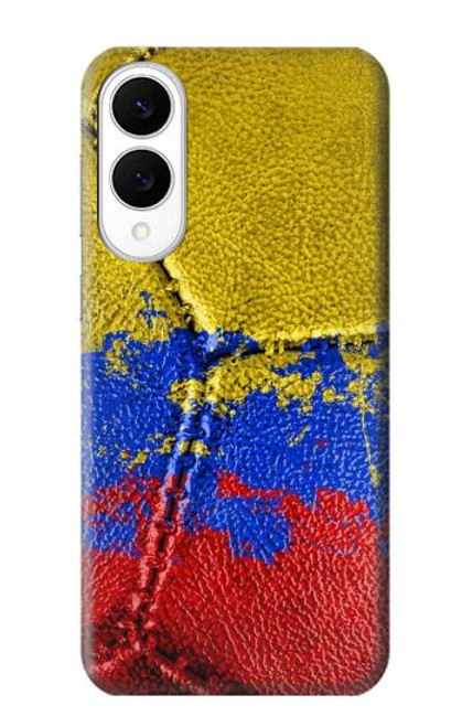S3306 コロンビアの旗ビンテージフットボールのグラフィック Colombia Flag Vintage Football Graphic Samsung Galaxy S25 Edge バックケース、フリップケース・カバー