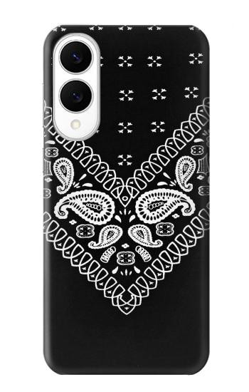 S3363 黒バンダナ Bandana Black Pattern Samsung Galaxy S25 Edge バックケース、フリップケース・カバー
