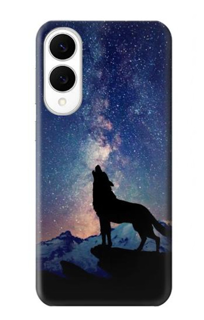 S3555 狼 Wolf Howling Million Star Samsung Galaxy S25 Edge バックケース、フリップケース・カバー