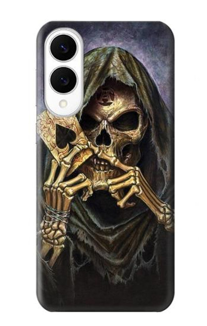 S3594 死神ポーカー Grim Reaper Wins Poker Samsung Galaxy S25 Edge バックケース、フリップケース・カバー