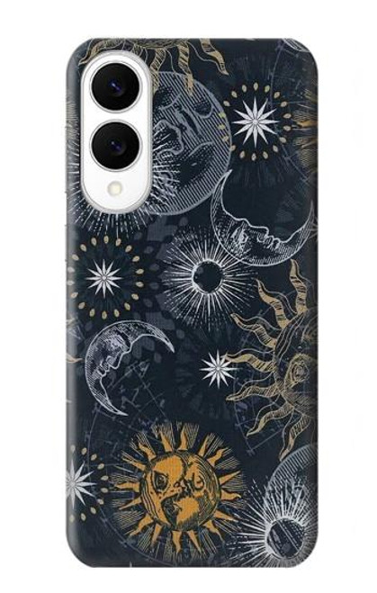S3702 月と太陽 Moon and Sun Samsung Galaxy S25 Edge バックケース、フリップケース・カバー