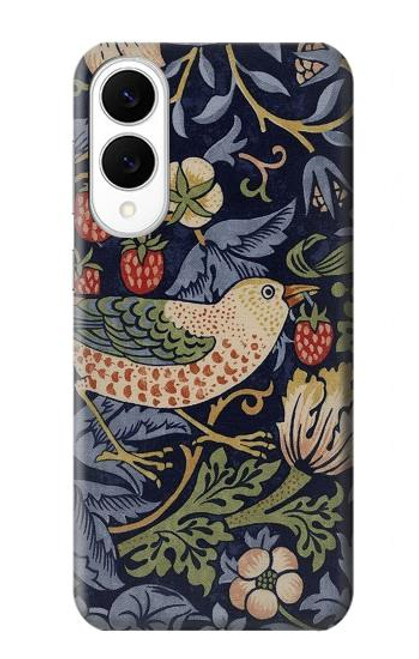 S3791 ウィリアムモリスストロベリーシーフ生地 William Morris Strawberry Thief Fabric Samsung Galaxy S25 Edge バックケース、フリップケース・カバー