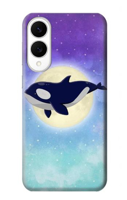 S3807 キラーホエールオルカ月パステルファンタジー Killer Whale Orca Moon Pastel Fantasy Samsung Galaxy S25 Edge バックケース、フリップケース・カバー