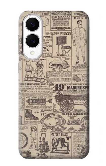 S3819 レトロなヴィンテージ紙 Retro Vintage Paper Samsung Galaxy S25 Edge バックケース、フリップケース・カバー