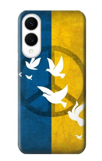 S3857 平和鳩 ウクライナの旗 Peace Dove Ukraine Flag Samsung Galaxy S25 Edge バックケース、フリップケース・カバー