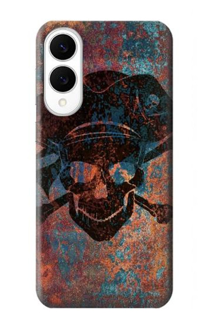S3895 海賊スカルメタル Pirate Skull Metal Samsung Galaxy S25 Edge バックケース、フリップケース・カバー