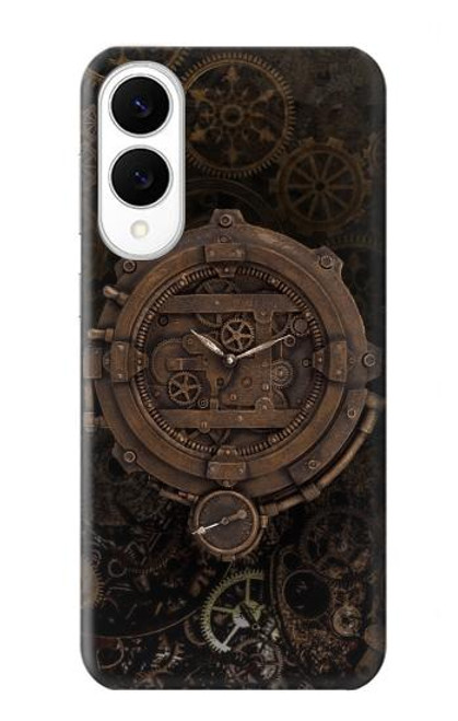 S3902 スチーム パンクなクロック ギア Steampunk Clock Gear Samsung Galaxy S25 Edge バックケース、フリップケース・カバー