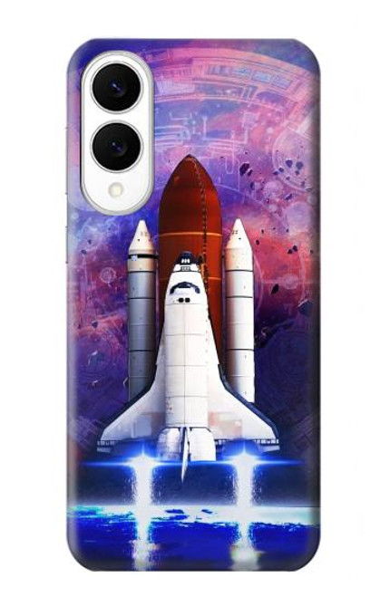 S3913 カラフルな星雲スペースシャトル Colorful Nebula Space Shuttle Samsung Galaxy S25 Edge バックケース、フリップケース・カバー