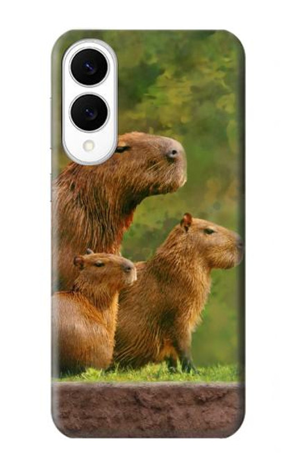 S3917 カピバラの家族 巨大モルモット Capybara Family Giant Guinea Pig Samsung Galaxy S25 Edge バックケース、フリップケース・カバー