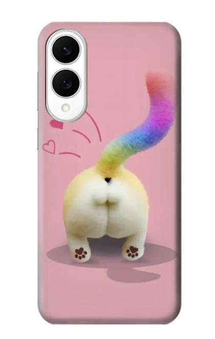 S3923 猫のお尻の虹のしっぽ Cat Bottom Rainbow Tail Samsung Galaxy S25 Edge バックケース、フリップケース・カバー
