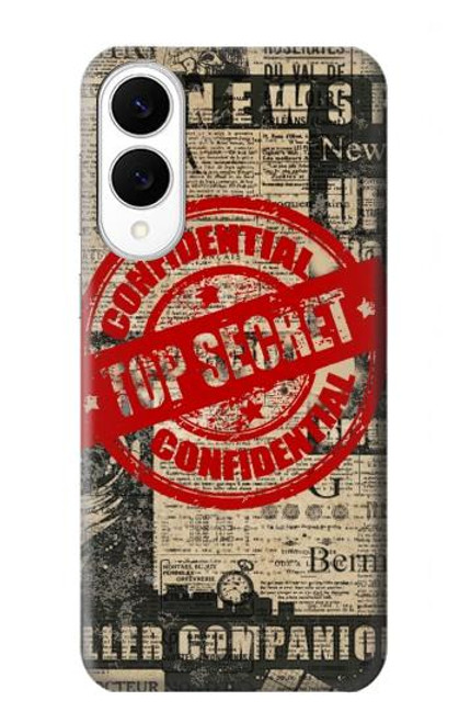 S3937 テキスト トップ シークレット アート ヴィンテージ Text Top Secret Art Vintage Samsung Galaxy S25 Edge バックケース、フリップケース・カバー
