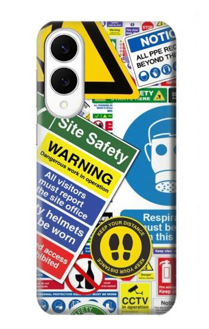 S3960 安全標識ステッカー コラージュ Safety Signs Sticker Collage Samsung Galaxy S25 Edge バックケース、フリップケース・カバー