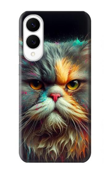 S3971 色を塗った猫 Cat Painted Color Samsung Galaxy S25 Edge バックケース、フリップケース・カバー
