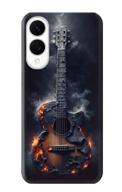 S3972 焦げたアコースティックギターのグラフィック Burned Acoustic Guitar Graphic Samsung Galaxy S25 Edge バックケース、フリップケース・カバー