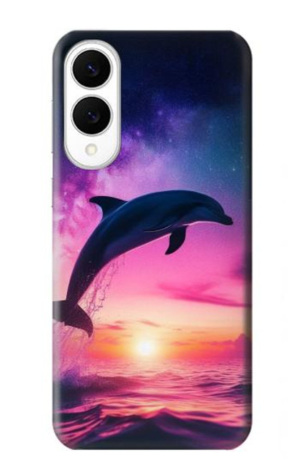 S3980 イルカの夕焼けと天の川 Dolphin Sunset Milky Way Samsung Galaxy S25 Edge バックケース、フリップケース・カバー