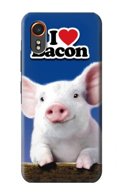 S0608 私はベーコンが大好き かわいい子ブタ I Love Bacon Cute Baby Pig Samsung Galaxy XCover7 バックケース、フリップケース・カバー