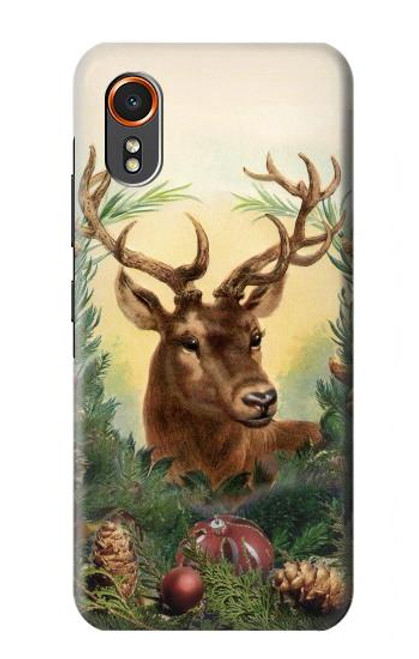 S2841 ヴィンテージ トナカイ クリスマス Vintage Reindeer Christmas Samsung Galaxy XCover7 バックケース、フリップケース・カバー