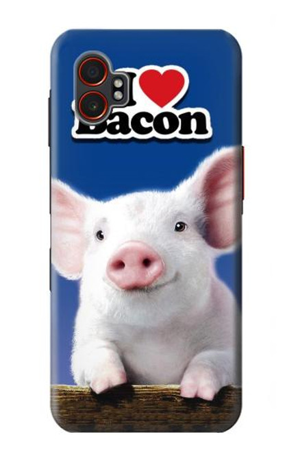 S0608 私はベーコンが大好き かわいい子ブタ I Love Bacon Cute Baby Pig Samsung Galaxy XCover7 Pro バックケース、フリップケース・カバー