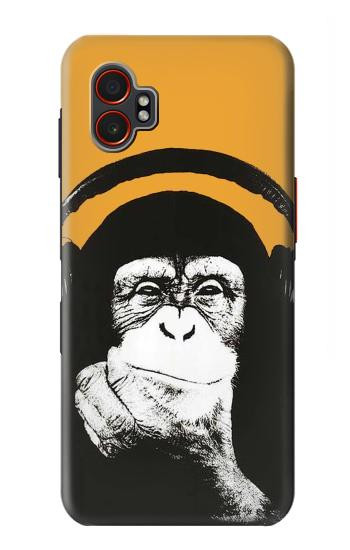 S2324 ヘッドフォンポップミュージックと面白い猿 Funny Monkey with Headphone Pop Music Samsung Galaxy XCover7 Pro バックケース、フリップケース・カバー