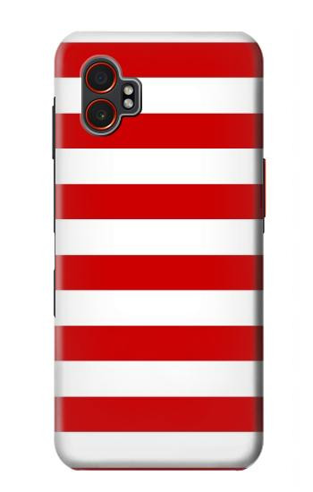S2364 赤と白のストライプ Red and White Striped Samsung Galaxy XCover7 Pro バックケース、フリップケース・カバー