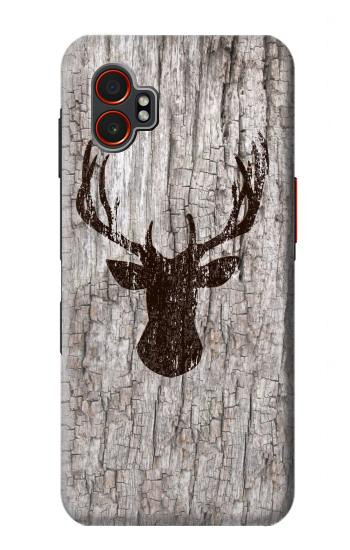 S2505 トナカイ古い木材グラフィックプリント Reindeer Head Old Wood Texture Graphic Printed Samsung Galaxy XCover7 Pro バックケース、フリップケース・カバー