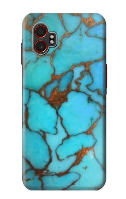 S2685 アクアターコイズ宝石グラフィックプリント Aqua Turquoise Gemstone Graphic Printed Samsung Galaxy XCover7 Pro バックケース、フリップケース・カバー